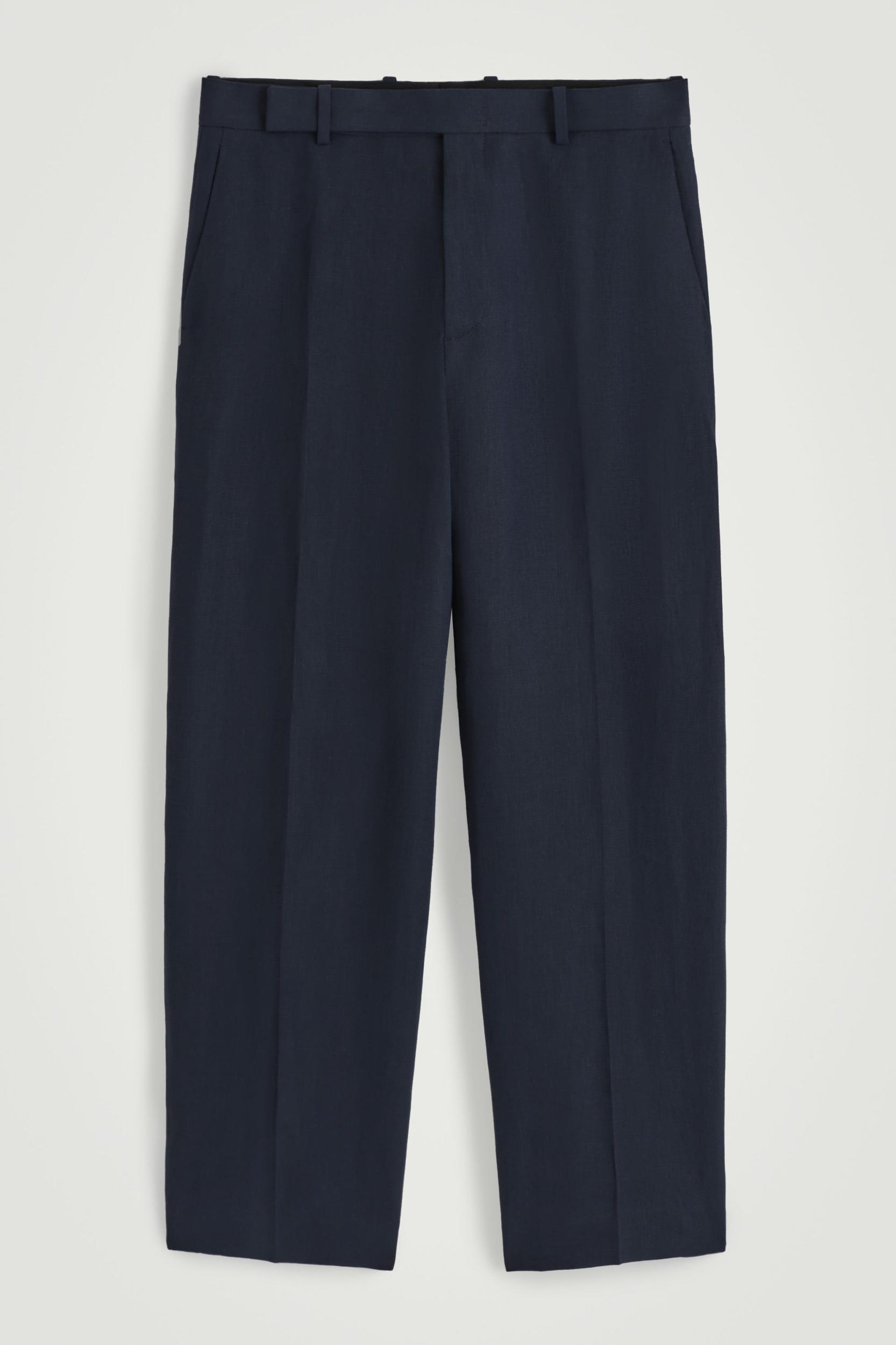 RELAXED LINEN STRAIGHT-LEG PANTS Product Image
