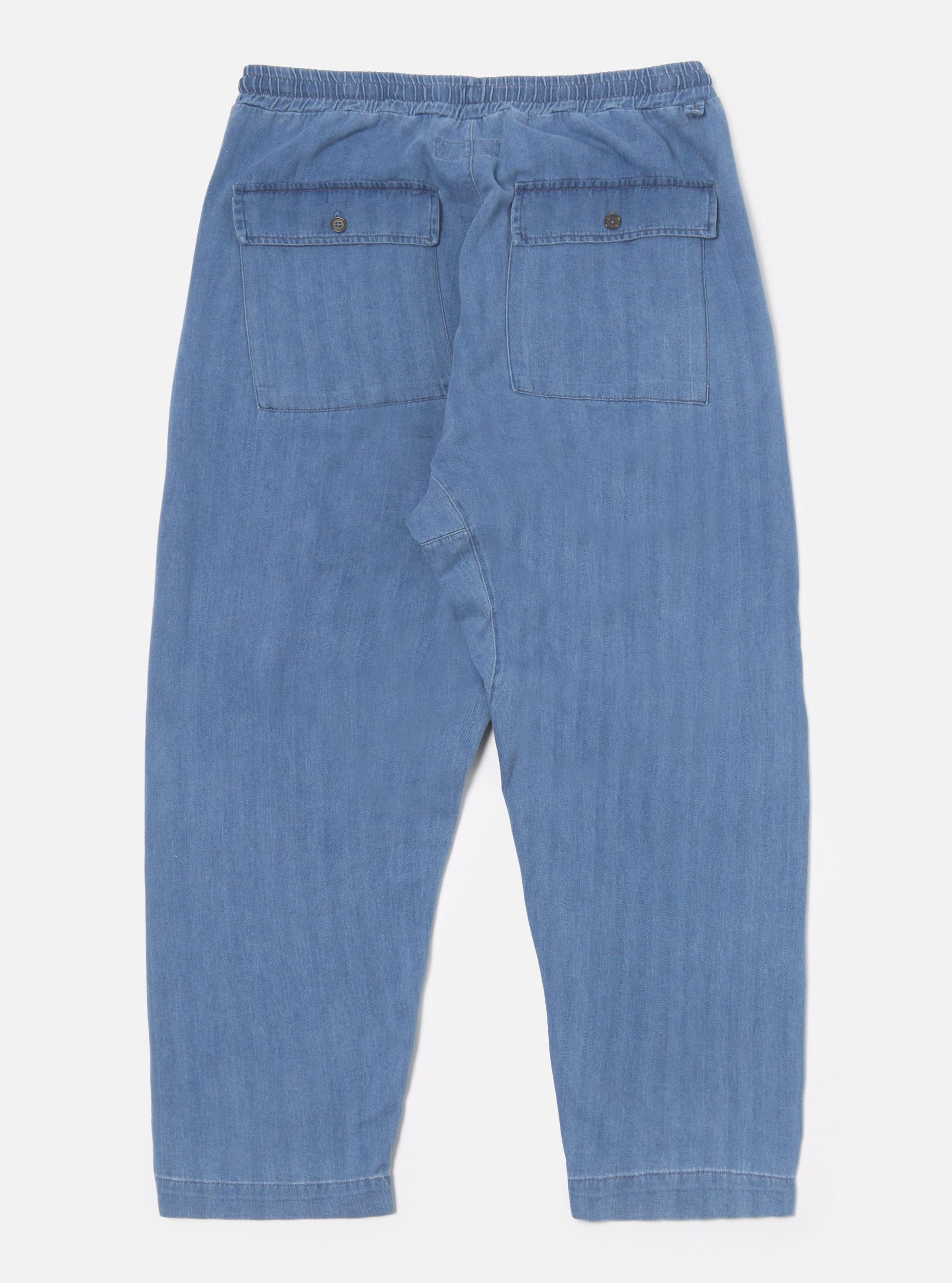 Washed Indigo Herringbone Denim Braga Pant Product Image