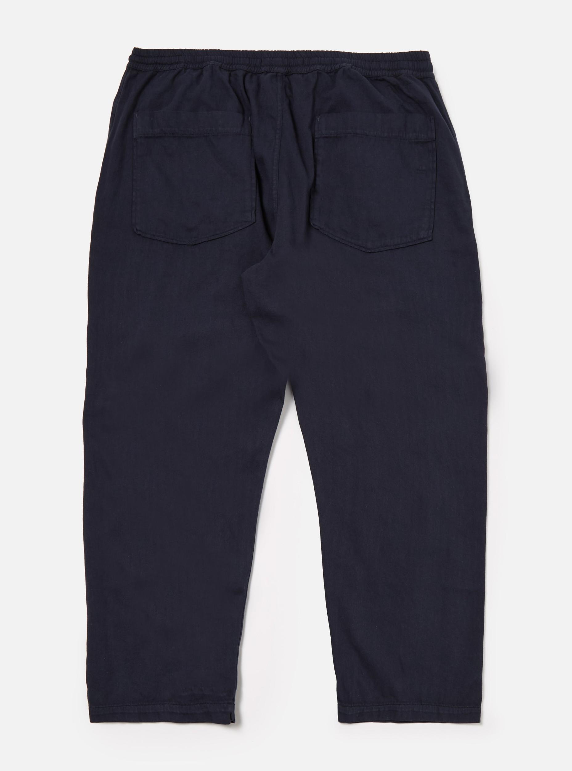 Dark Navy Herringbone Cotton Hi Water Trouser Product Image