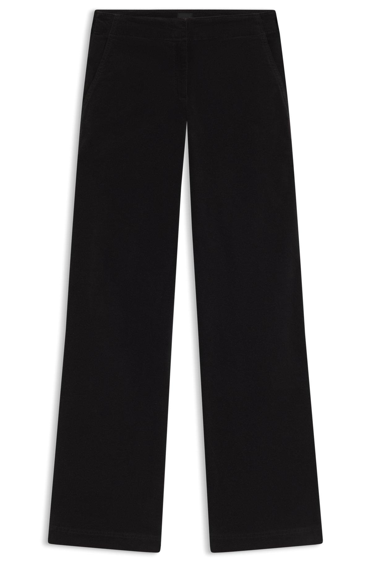 Straight-leg trousers in stretch-cotton velvet Product Image