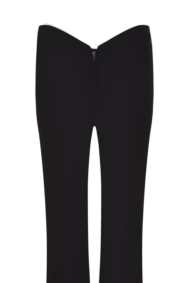 ELLENA 2.0 CURVED WAIST ZIPPER PANT - BLACK Product Image
