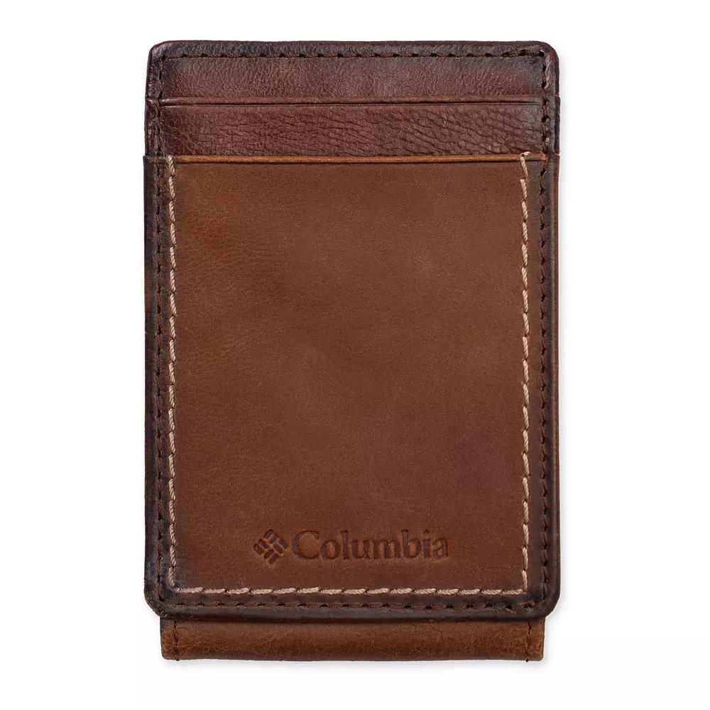 Men's Columbia RFID-Blocking Burnished Magnetic Money Clip Wallet, Brown Product Image