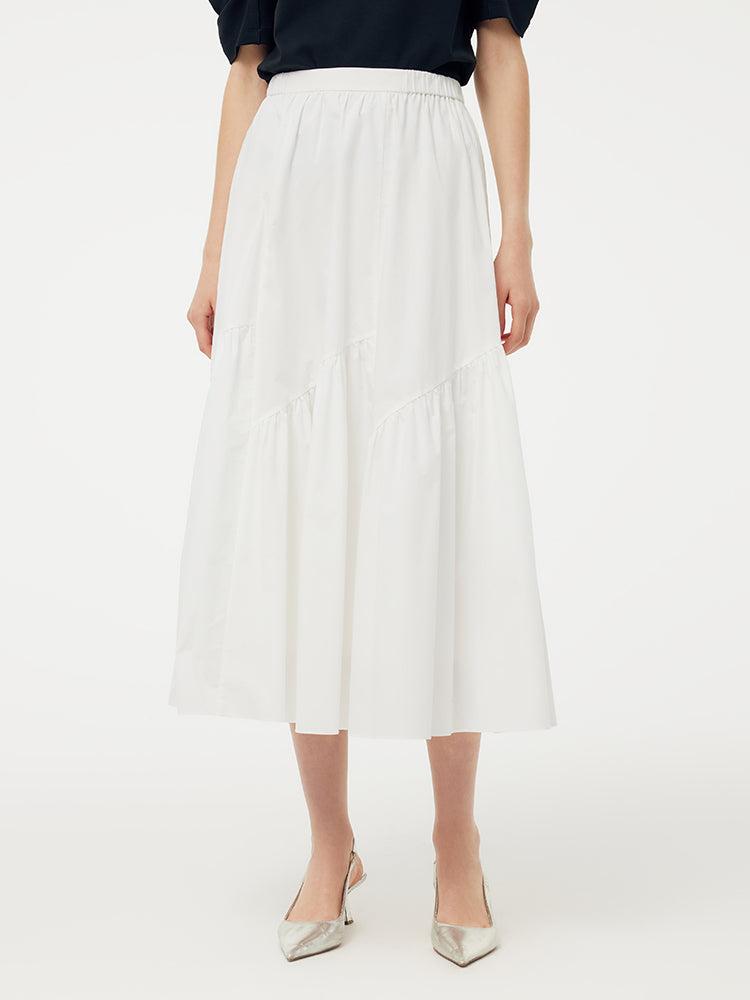 100% Cotton A-Line Elastic Waist Women Skirt Product Image