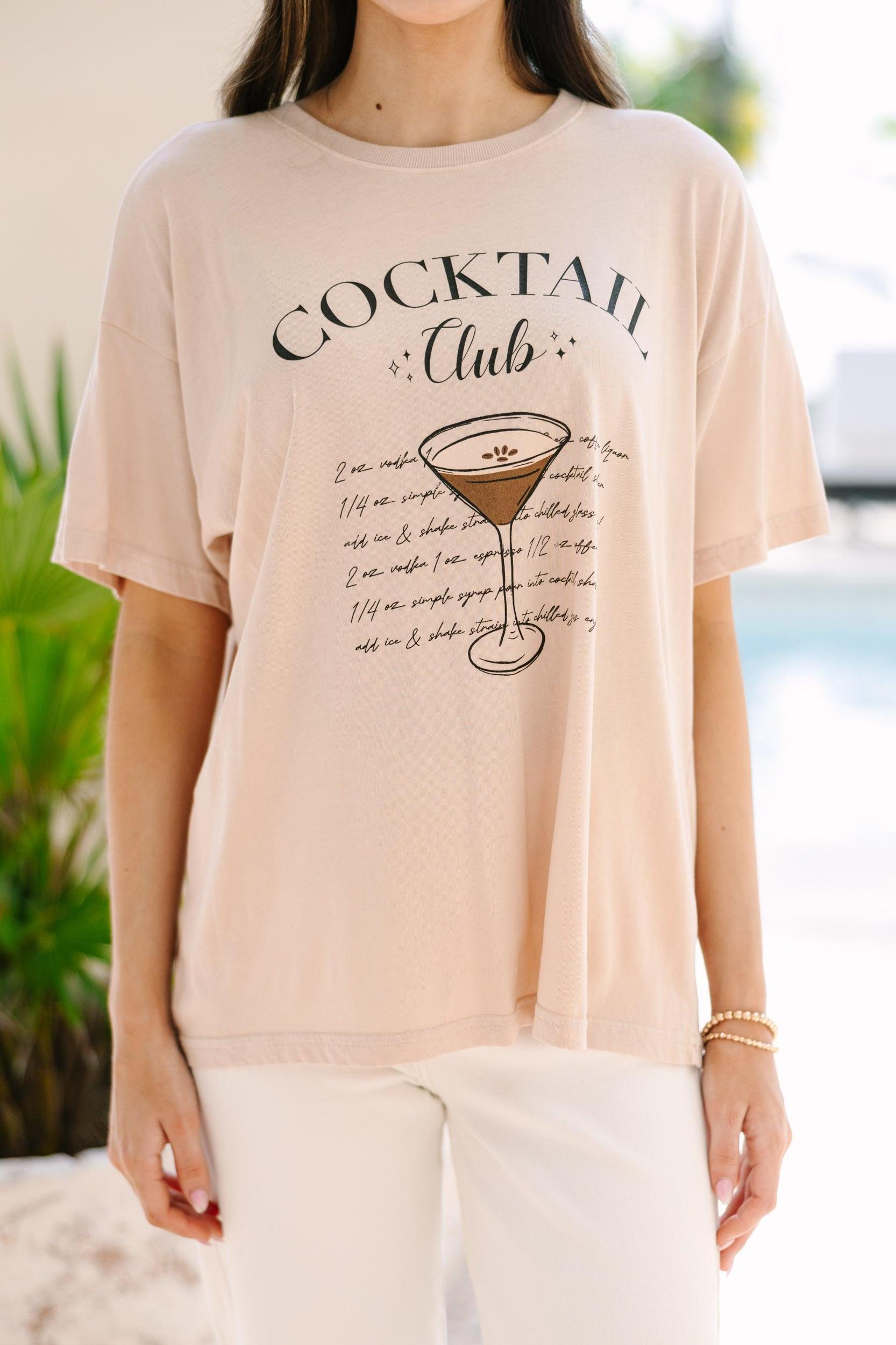 Cocktail Club Beige Graphic Tee Female Product Image