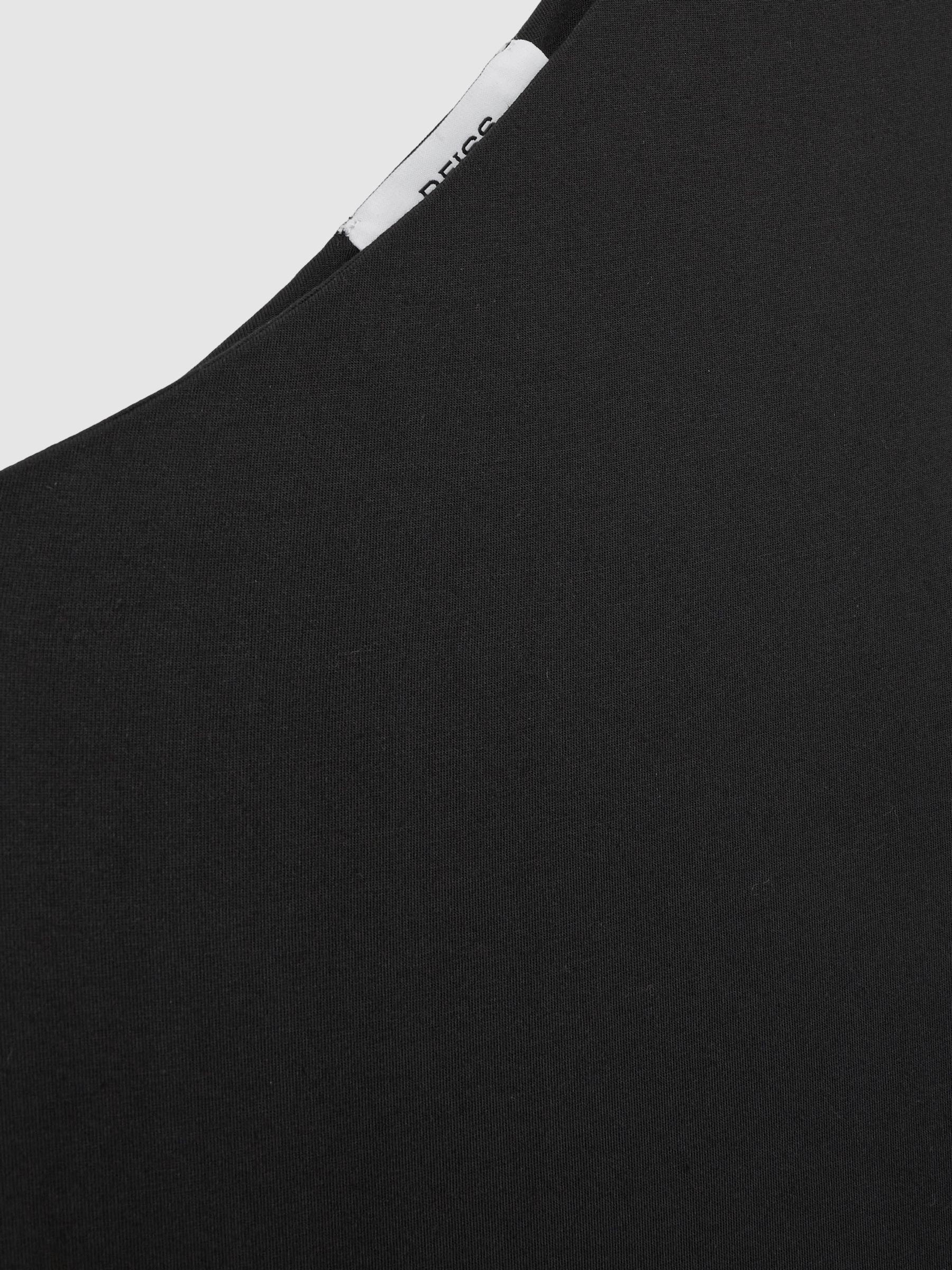 One-Shoulder Jersey Maxi Dress in Black Product Image