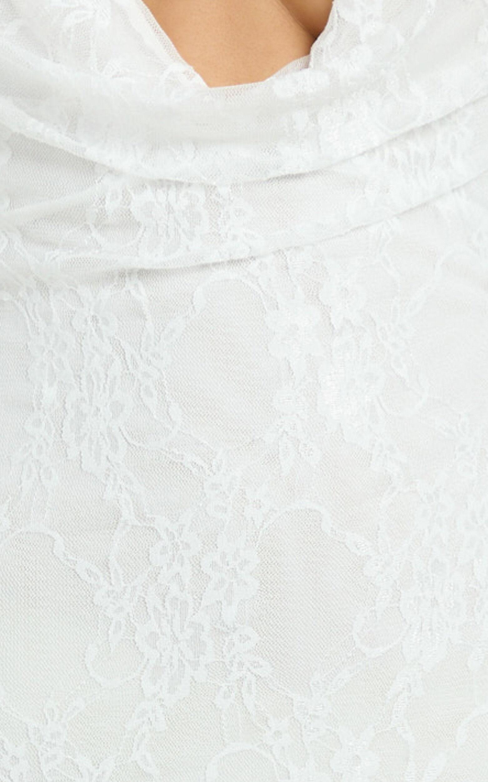 Janine Maxi Dress - Plunge Cowl Neck Backless Column Dress in Ivory Product Image