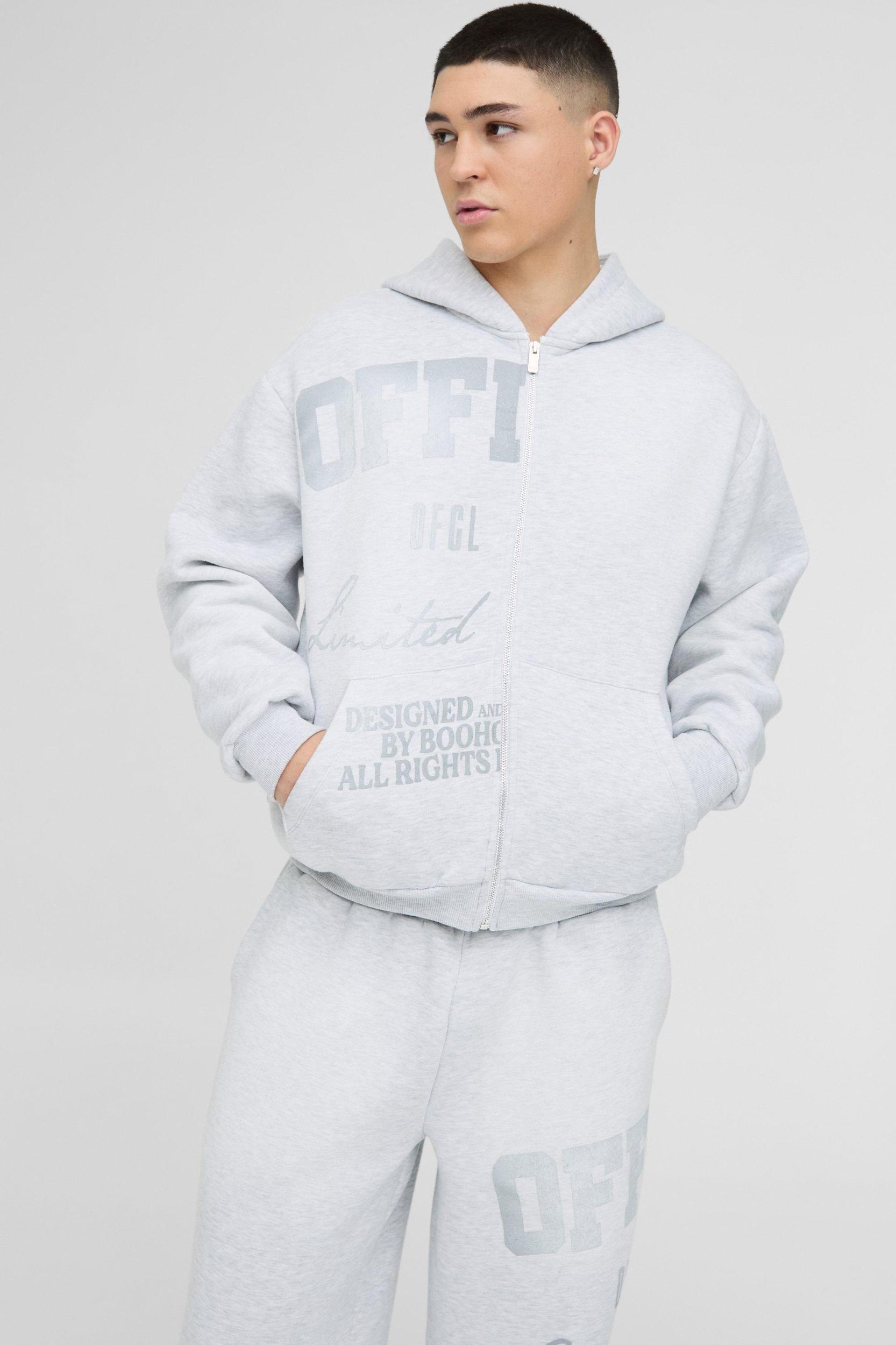 Oversized Boxy Official Crackle Print Spray Wash Wide Leg Tracksuit | boohooMAN USA Product Image
