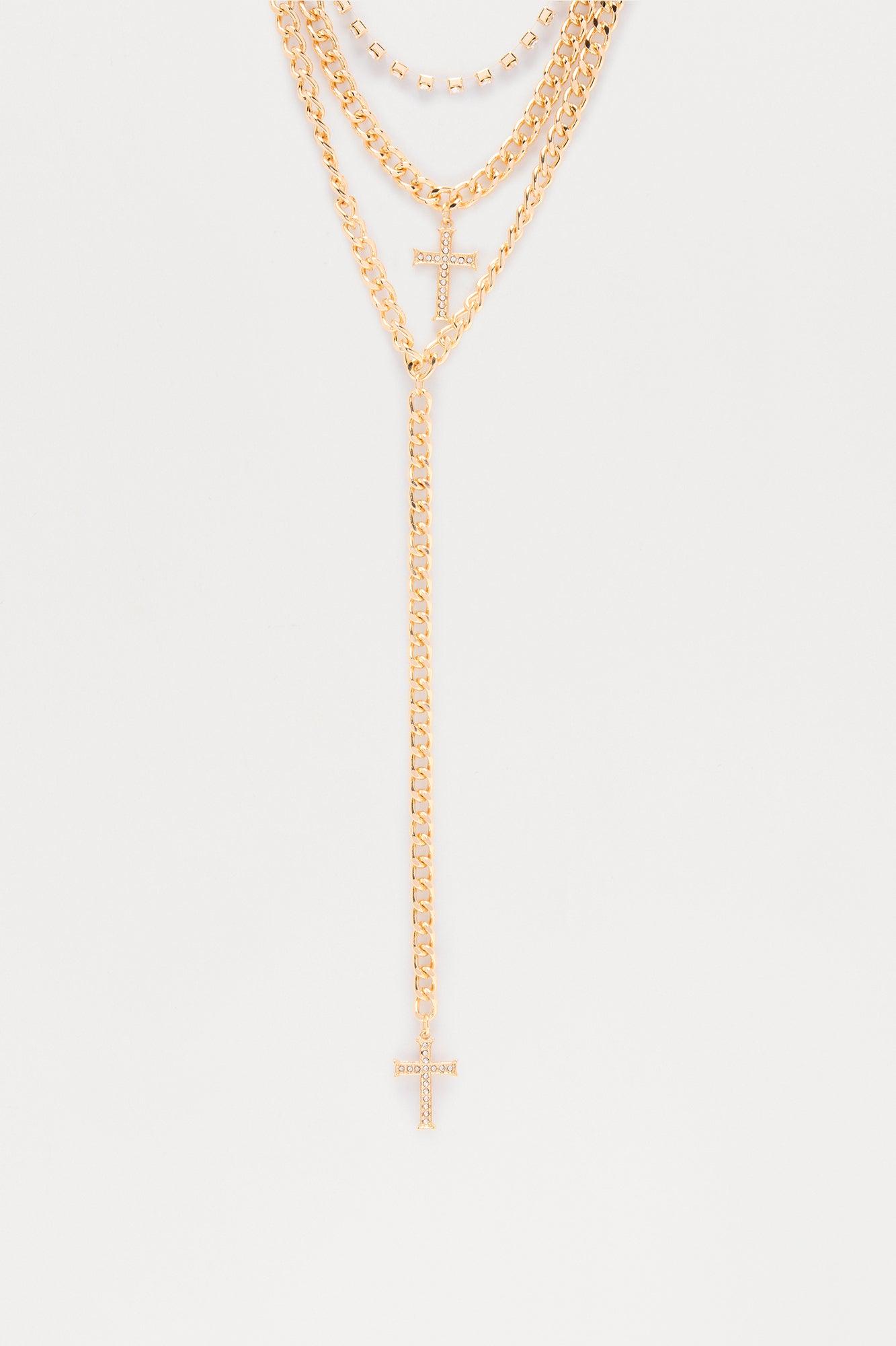 Nova Layered Lariat Necklace  - Gold Female Product Image