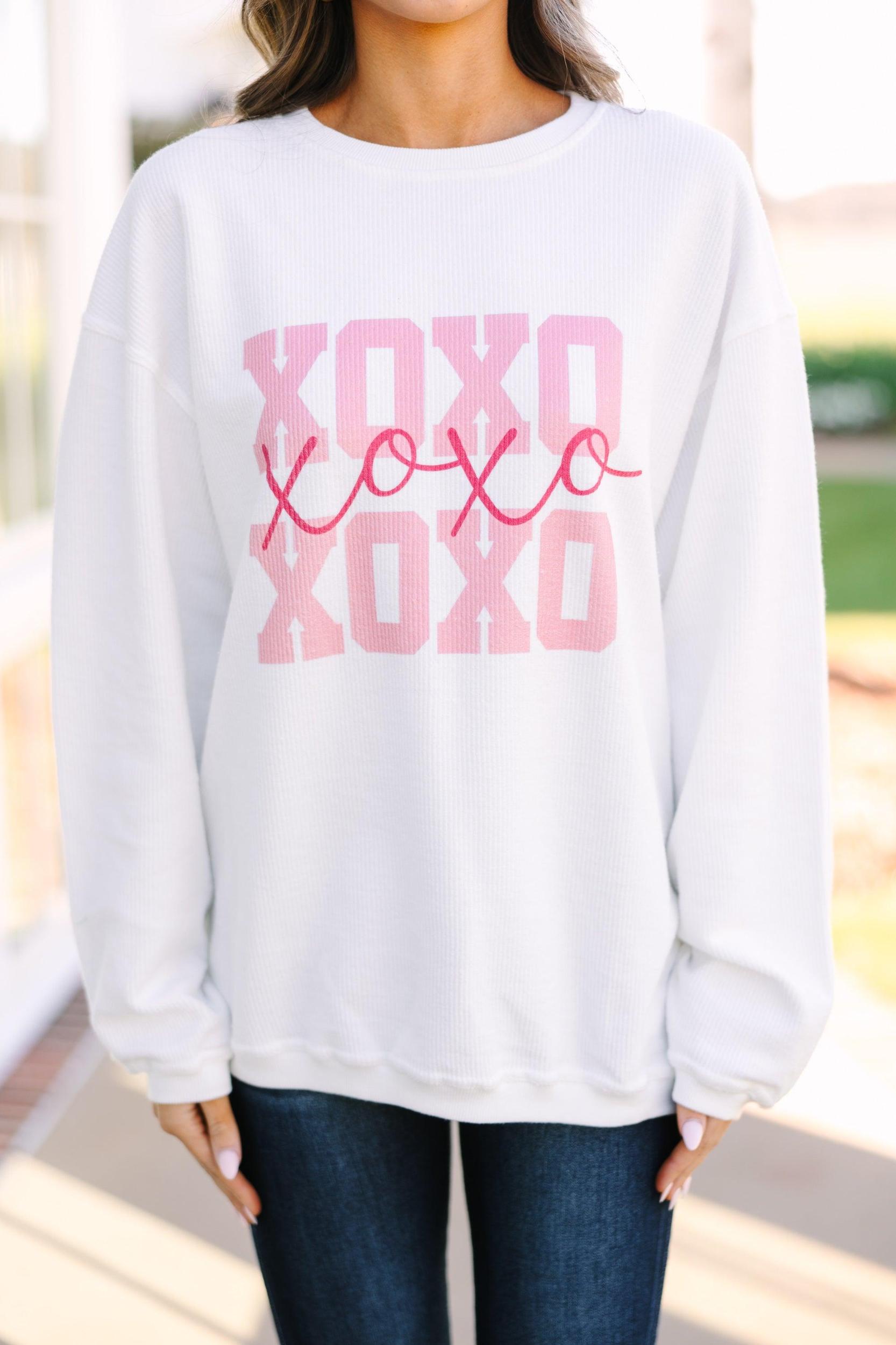 XOXO White Corded Graphic Sweatshirt Female Product Image