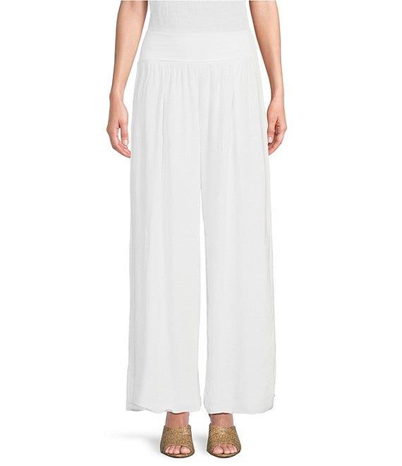 M Made in Italy Pull-On Pleated Ankle Coordinating Wide Leg Pants Product Image