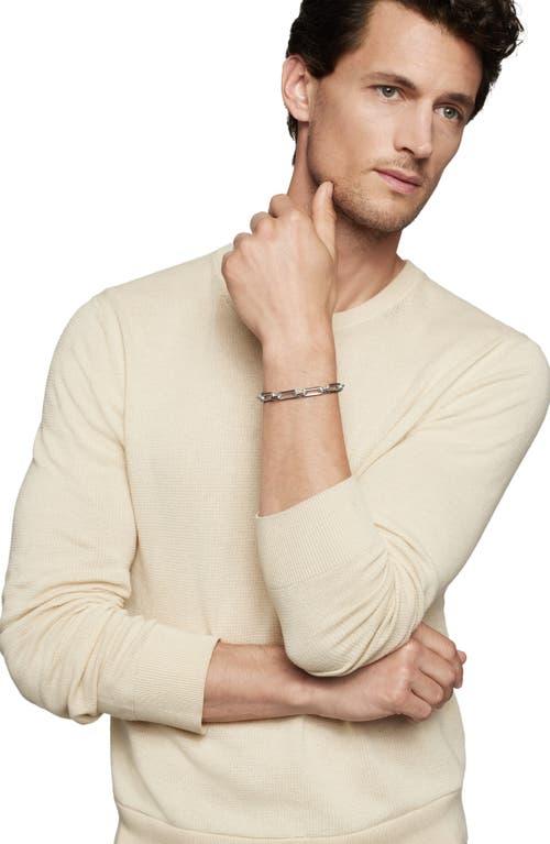 David Yurman Mens Elongated Open Link Chain Bracelet in Sterling Silver with Black Diamonds, 8mm Product Image