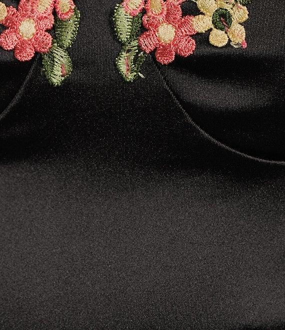 B. Darlin Adjustable Spaghetti Straps Sweetheart Neckline Floral Lace Dress Product Image