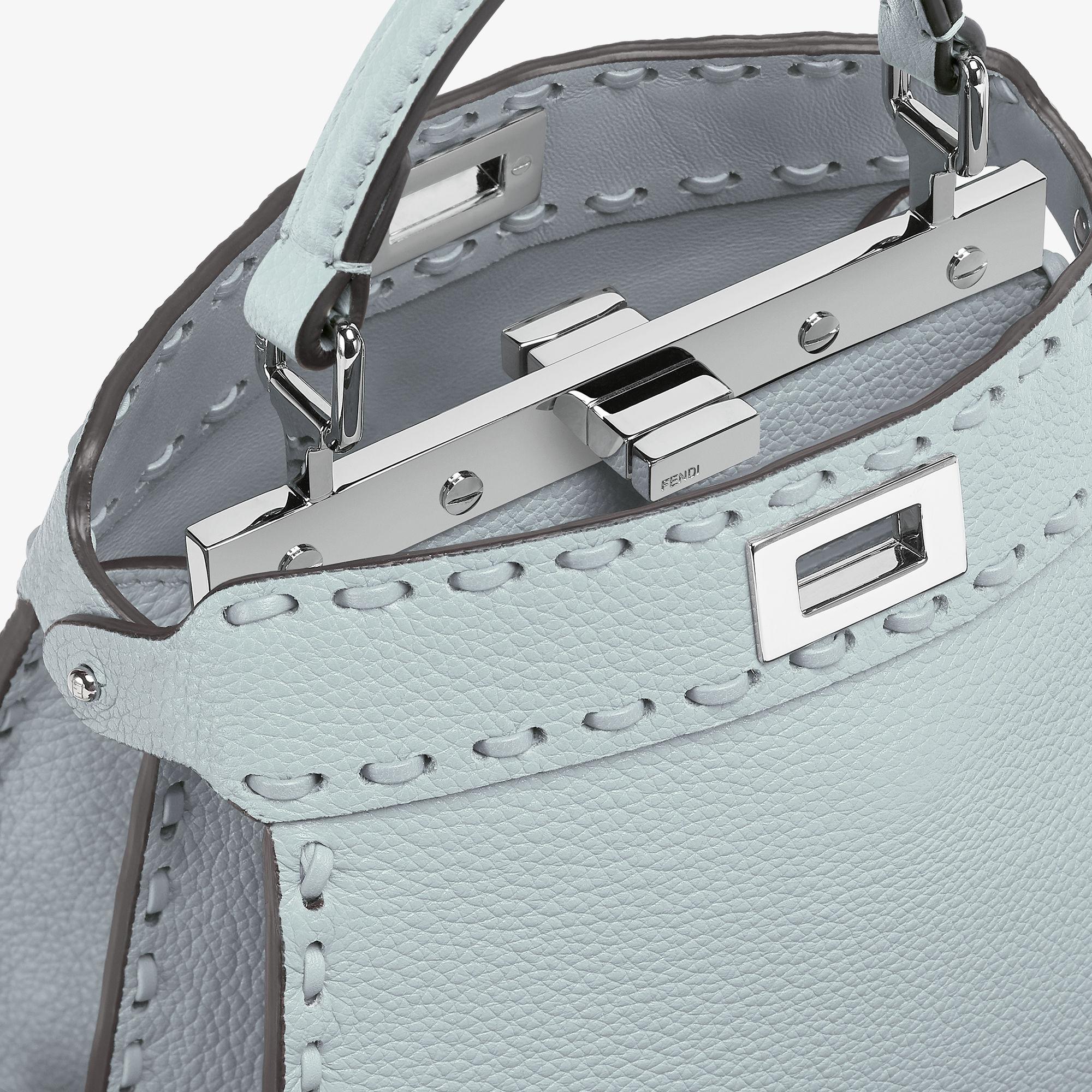 Peekaboo ISeeU PetiteLight blue Selleria bag with 306 hand-sewn topstitches Product Image