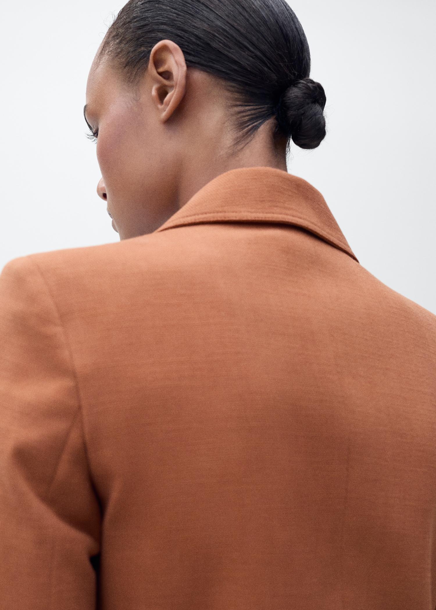 Cotton and linen-blend suit blazer - Women | MANGO USA Product Image