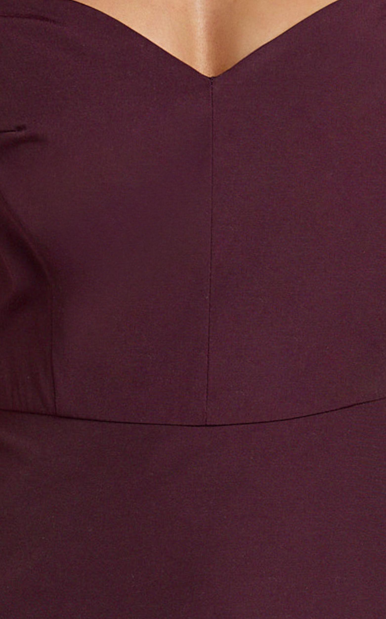 Izara Mini Dress - Off Shoulder Pleated Dress in Wine Product Image