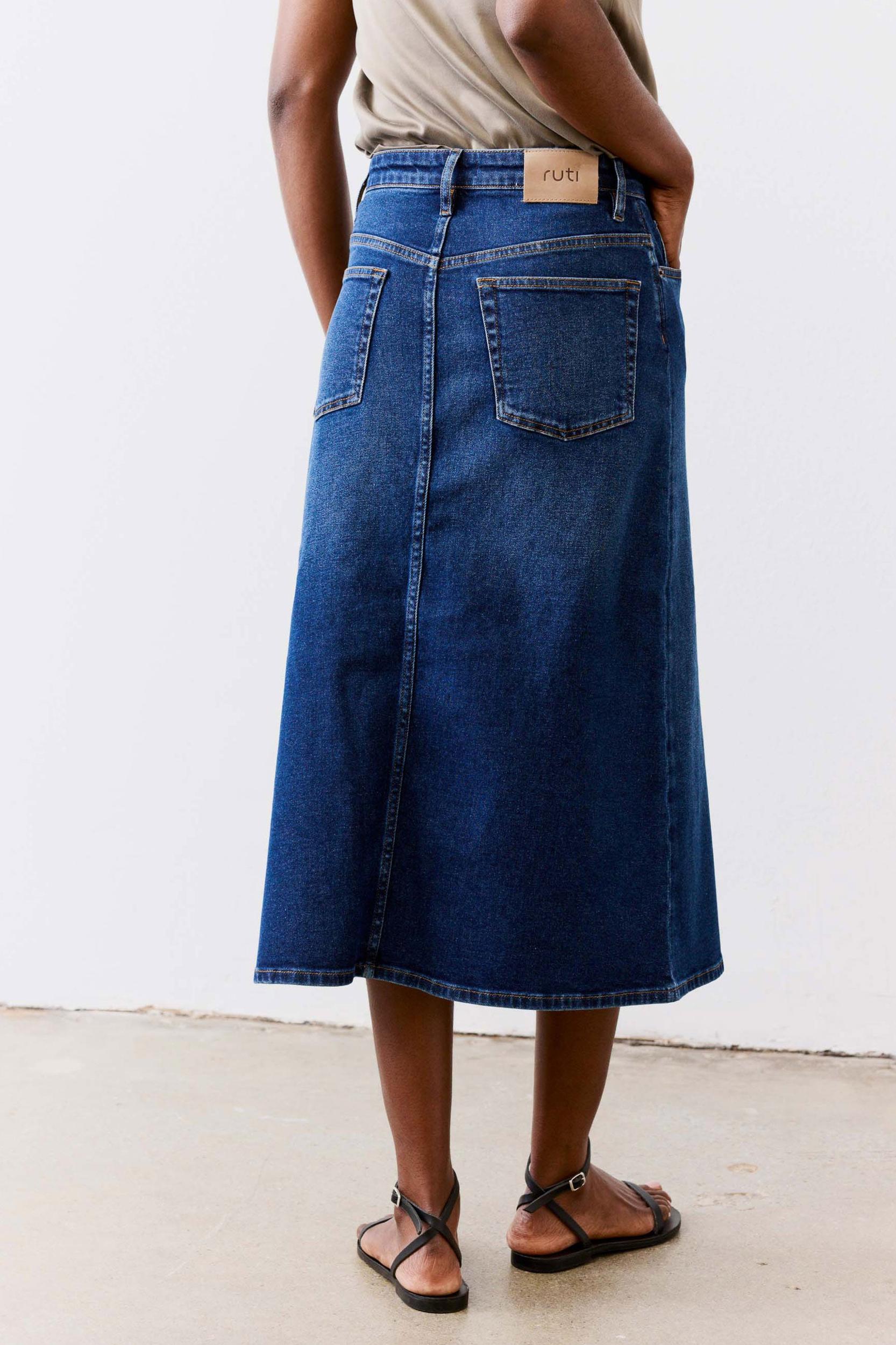 The Iconic Denim Midi Skirt Product Image