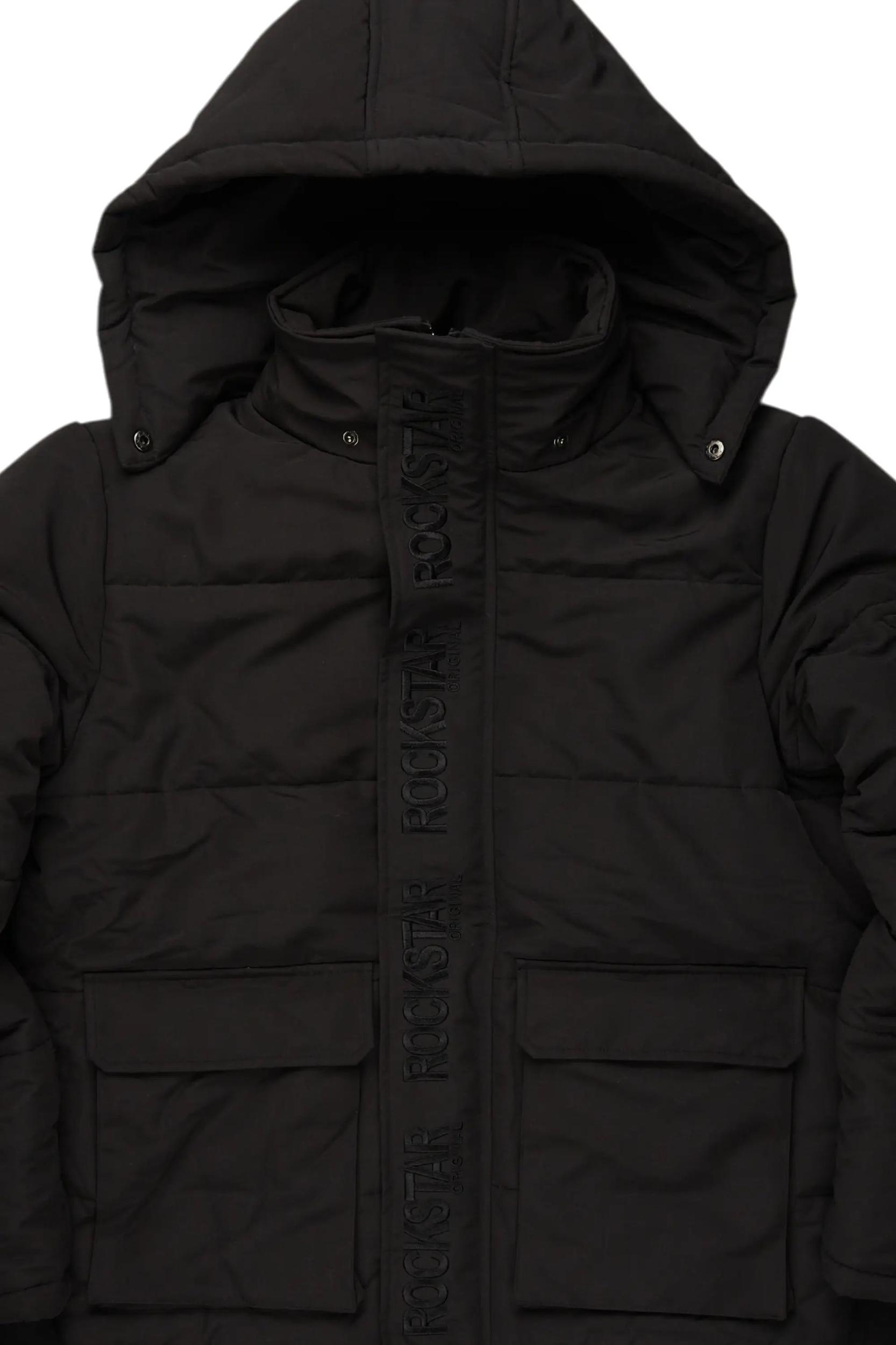 Adley Black Utility Puffer Jacket Male Product Image