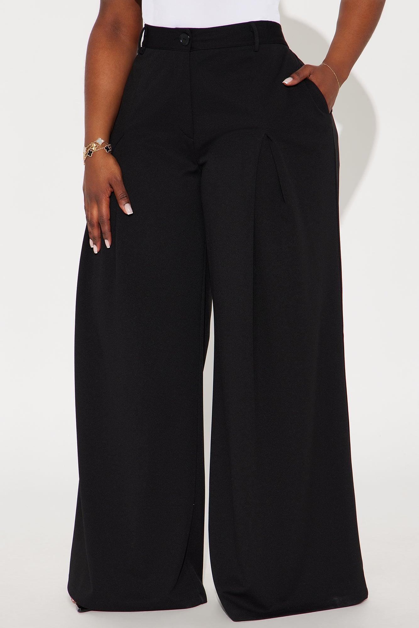 Jamie Wide Leg Trouser Pant - Black Product Image