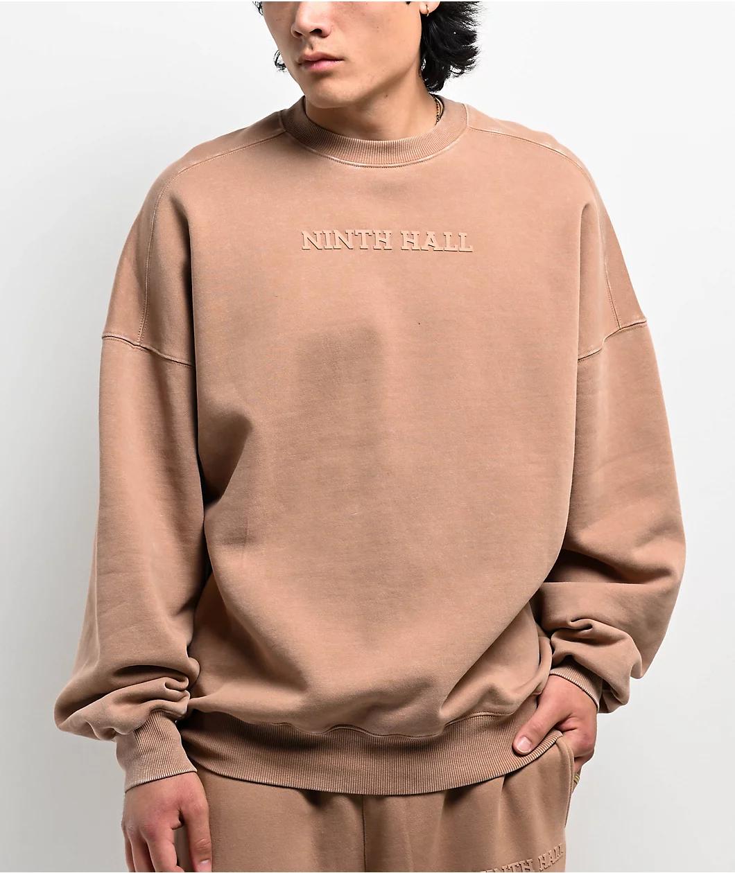 Ninth Hall Fundamentals Logo Chanterelle Oversized Crewneck Sweatshirt Product Image