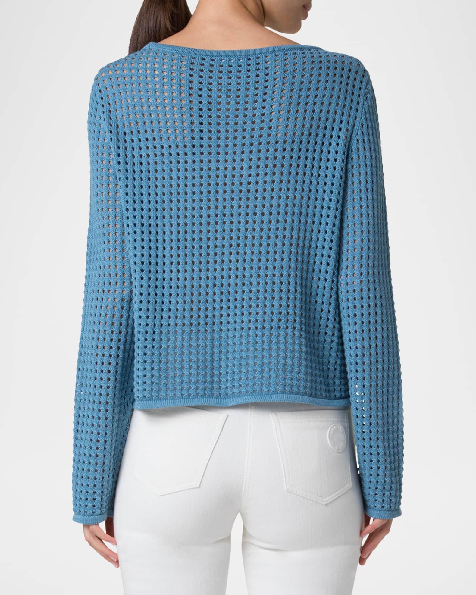 Chunky Cotton Mesh Boatneck Sweater Product Image