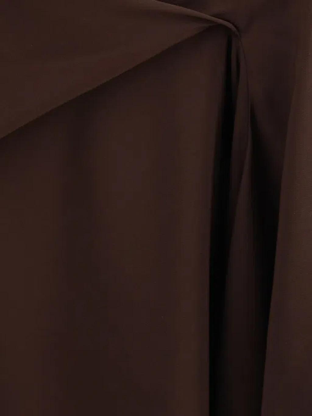 RICK OWENS One-shoulder Draped Dress In Brown Product Image