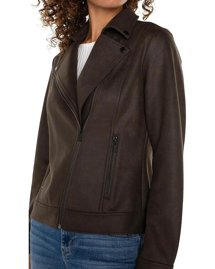 Faux Leather Moto Jacket Product Image