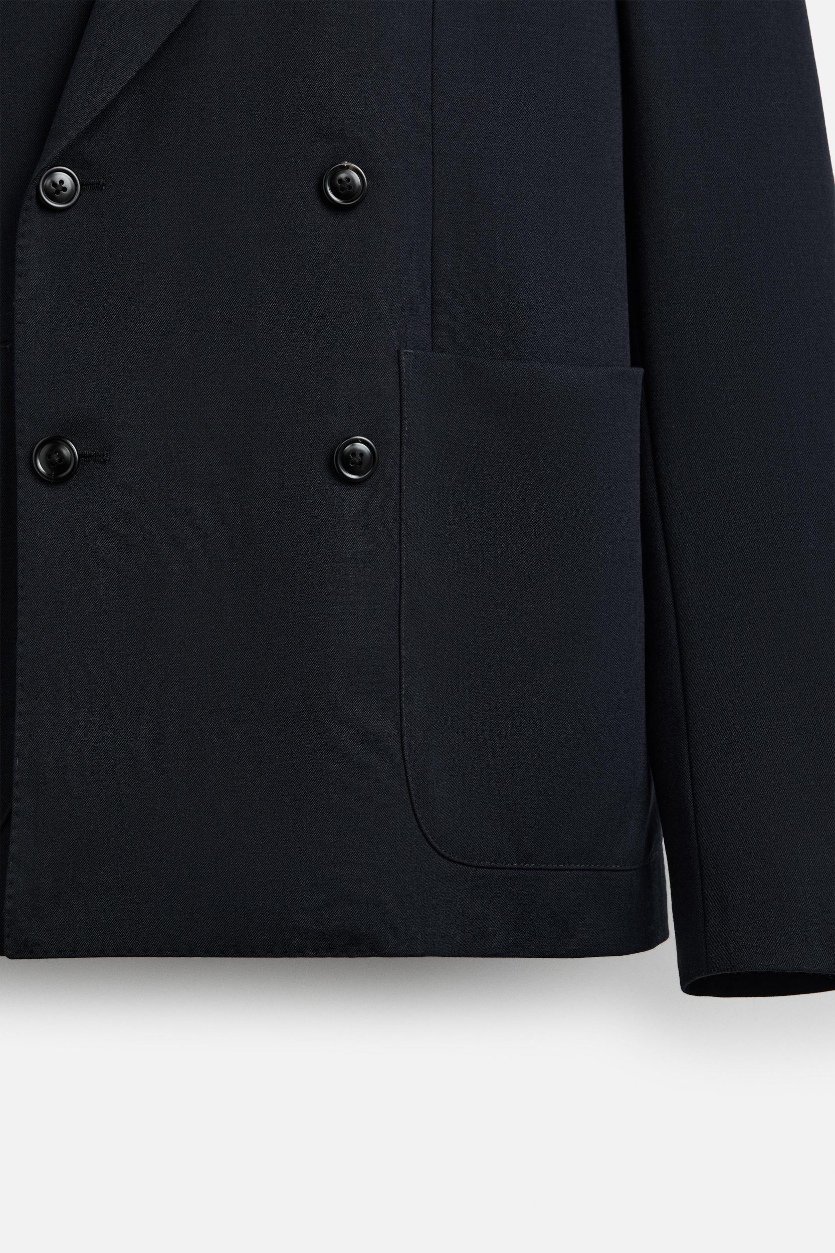 100% WOOL DOUBLE-BREASTED SUIT JACKET Product Image