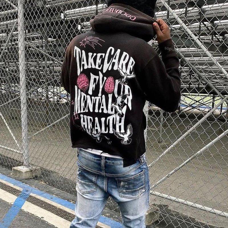 Mental Health Matter Pigeon Graphic Street Hoodie Product Image