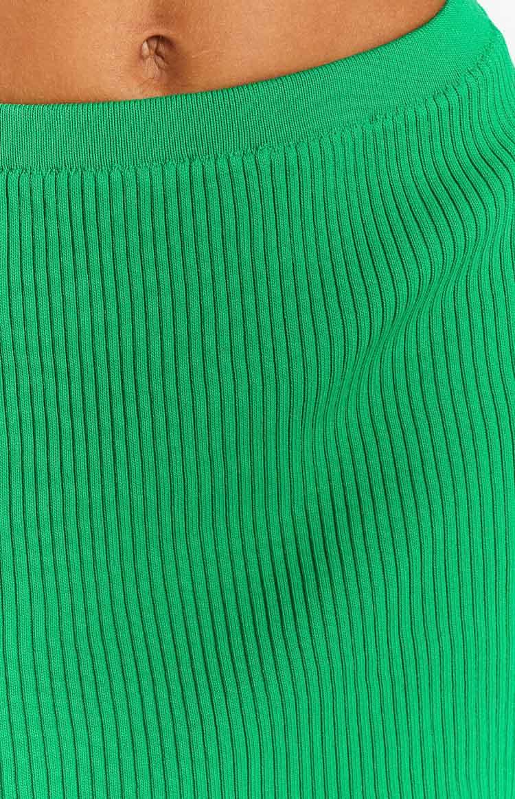 Dominica Green Rib Mini Skirt Product Image