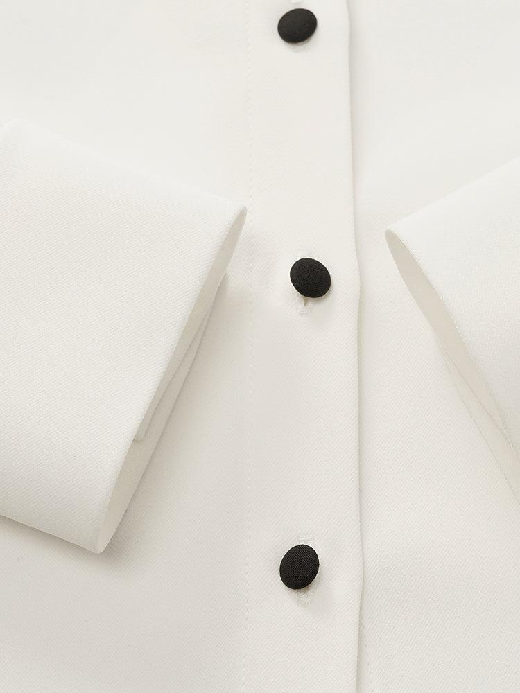 Contrast Trim Commute Women Shirt Product Image