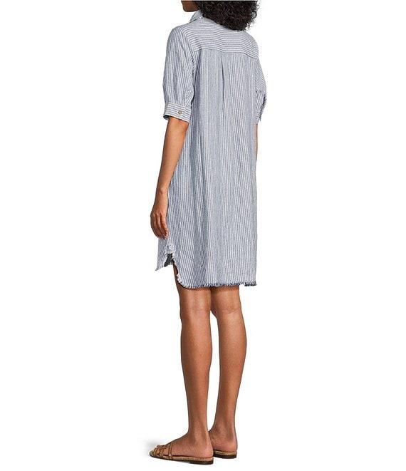 Westbound Petite Size Short Sleeve Y-Neck Shirt Dress Product Image