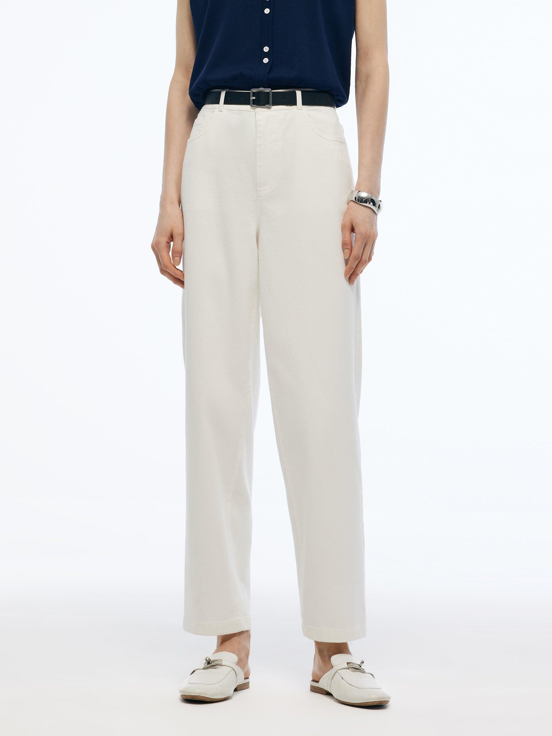 Denim Stretch Women Ankle Length Jeans With Belt Product Image