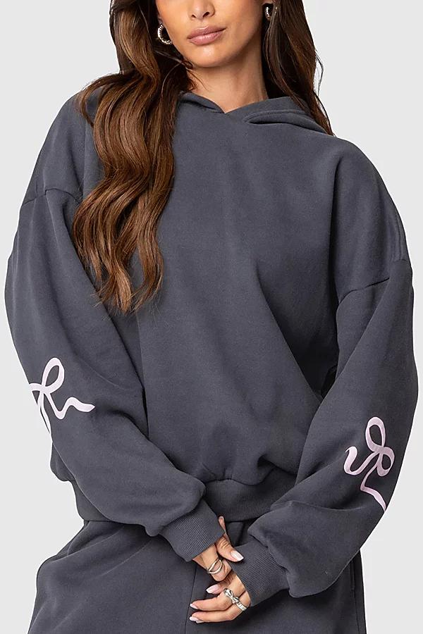 Edikted Bonney Bow Detail Hoodie Sweatshirt Womens at Urban Outfitters Product Image