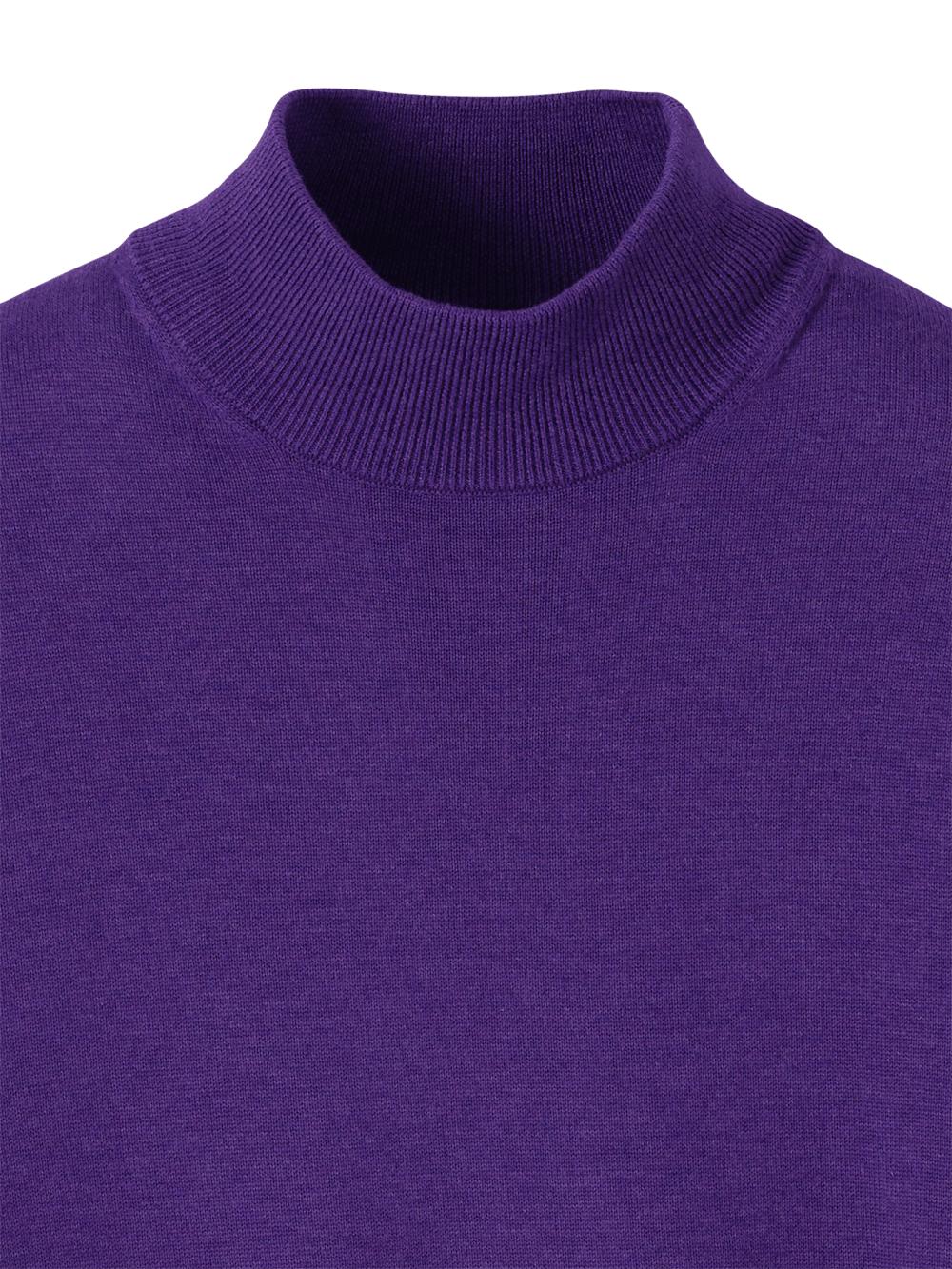 Supima Cotton Mock Neck Sweater - Purple Product Image