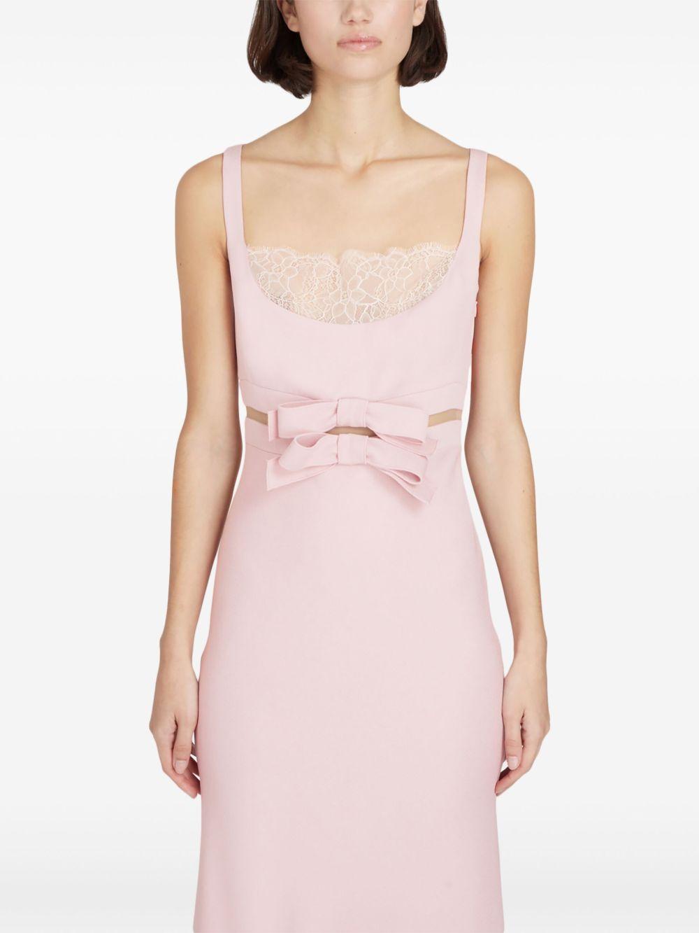 bow-detail crepe midi dress Product Image
