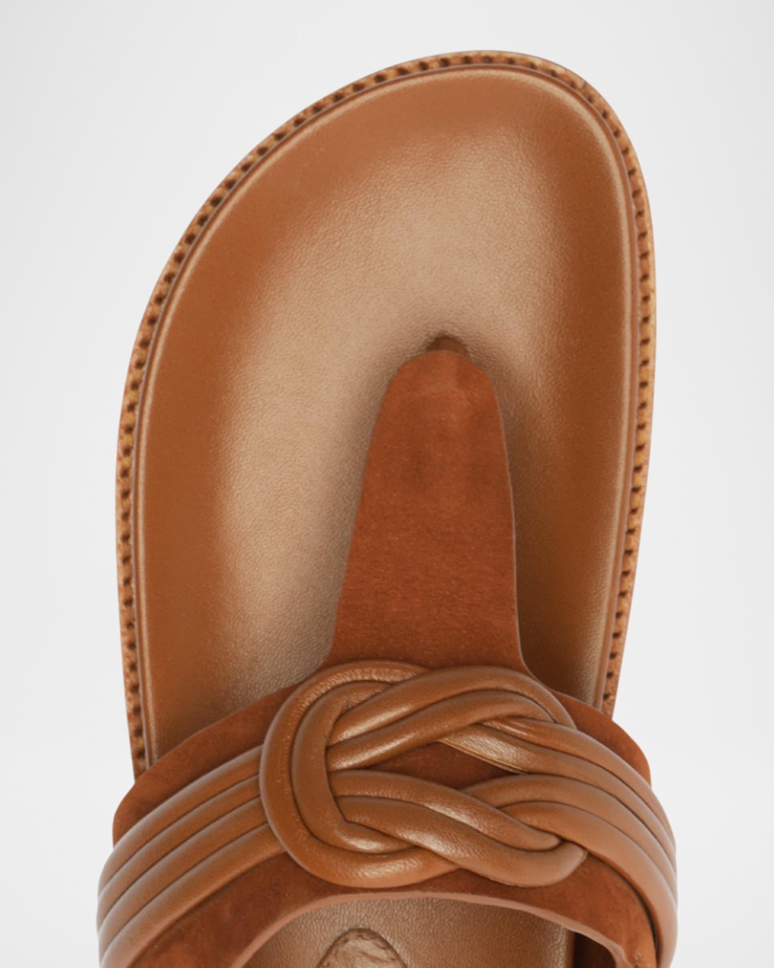 Vickey Suede Knot Slingback T-Strap Sandals Product Image