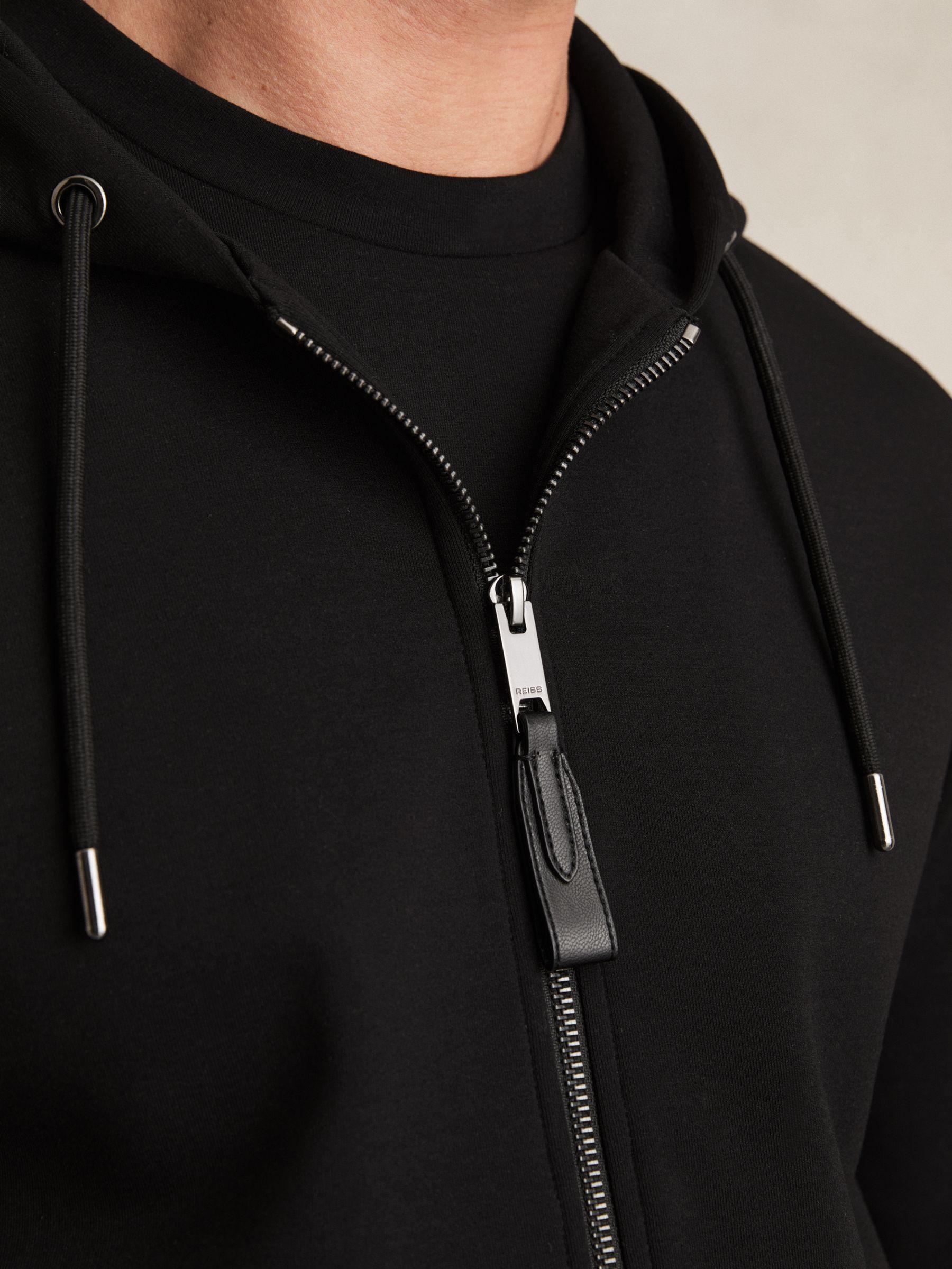 Interlock Zip-Through Hoodie in Black Product Image