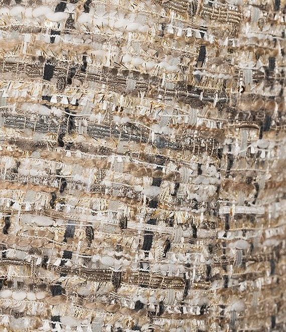 Donna Karan Tweed Round Neck Open Front Jacket Product Image