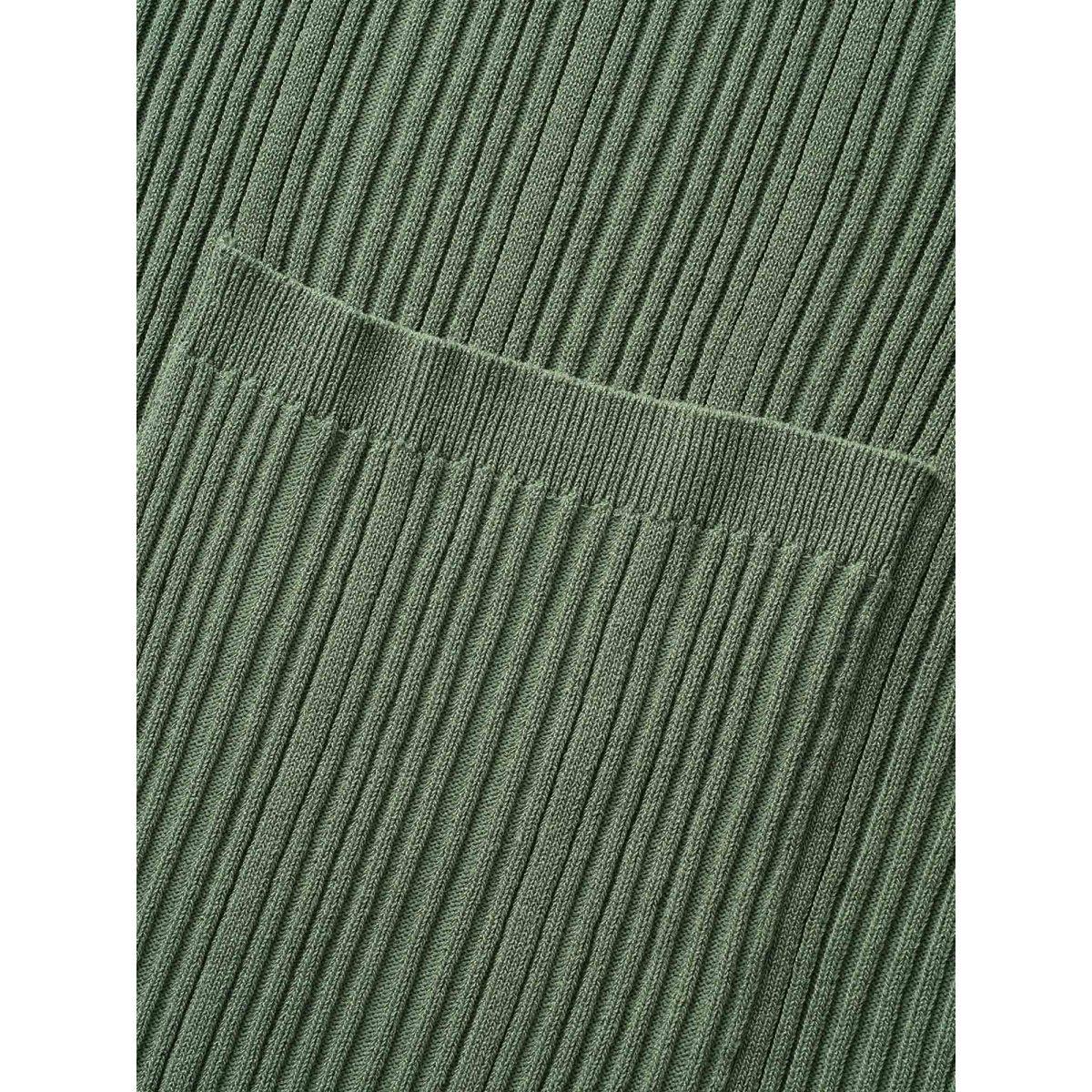 Plus Size Plain Textured Split Hem Patch Pocket Cardigan Greenbean Women Casual Loose Long Sleeve Everyday Cardigans BloomChic 22-24/3X Product Image