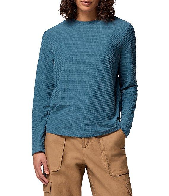 Columbia Brea Falls Grid Stretch Knit Crew Neck Long Sleeves Omni-Wick Tee Product Image