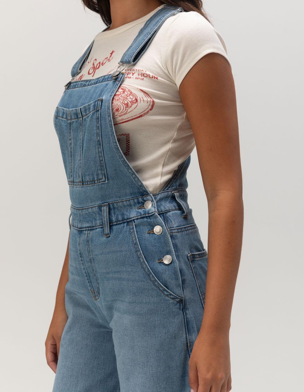RSQ Womens Wide Leg Overalls - MEDIUM WASH Product Image