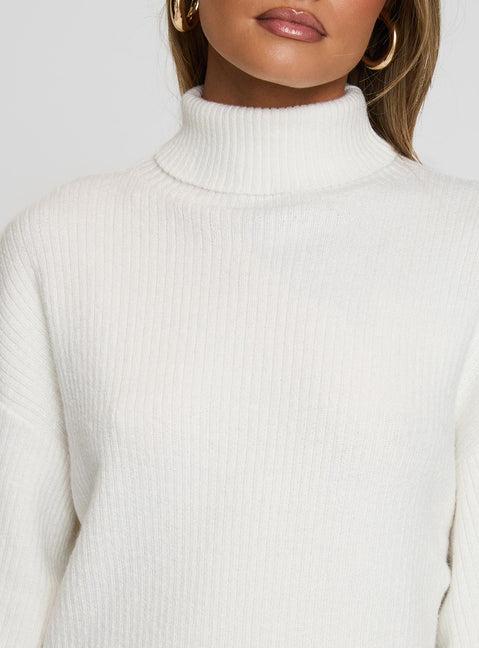 Sonelle Sweater Mini Dress White Product Image