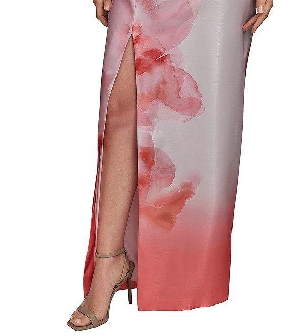 Donna Karan Strapless Bow Front Printed Sheath Dress Product Image