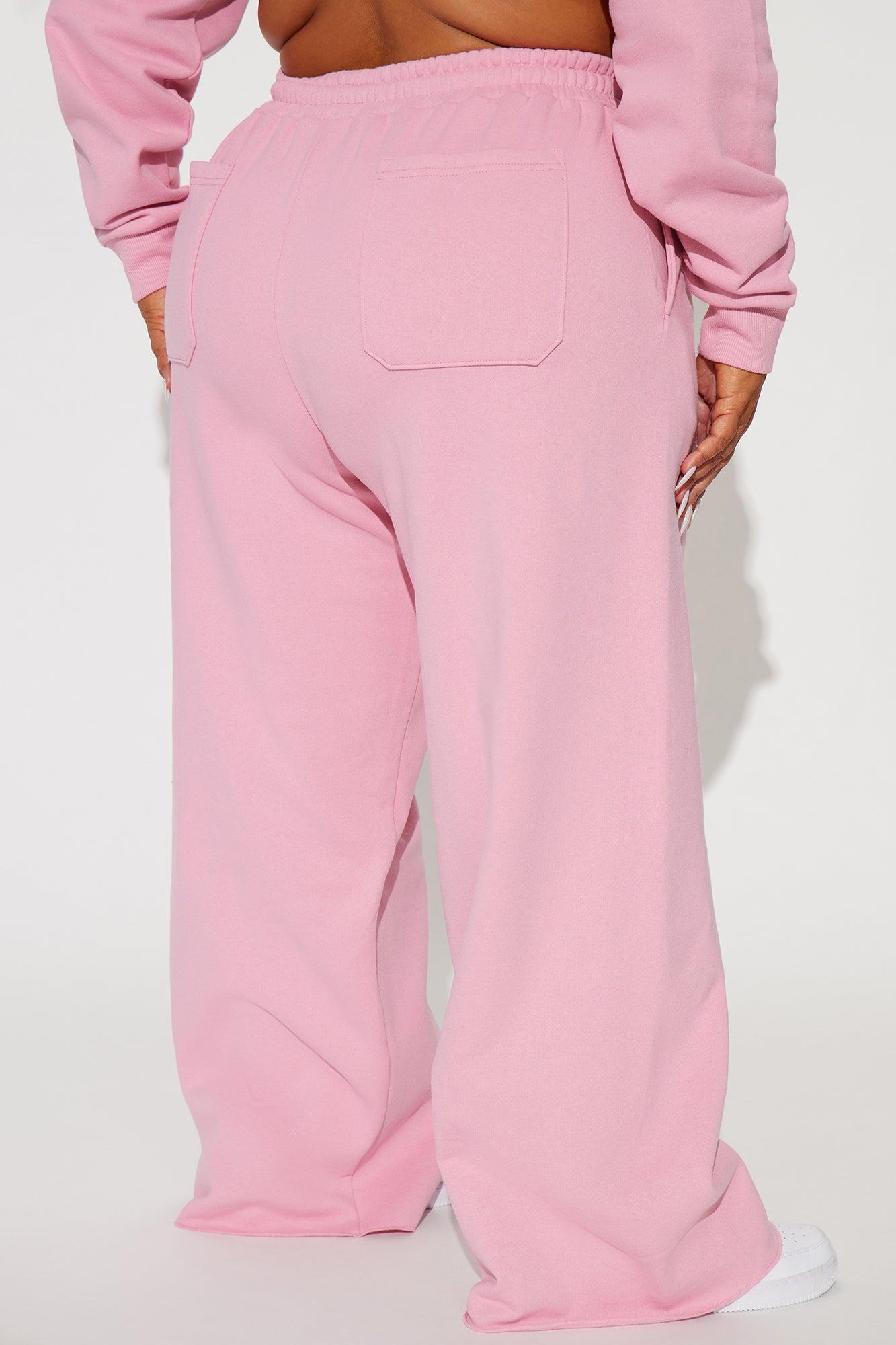 Have A Nice Day Wide Leg Sweatpants - Pink Product Image
