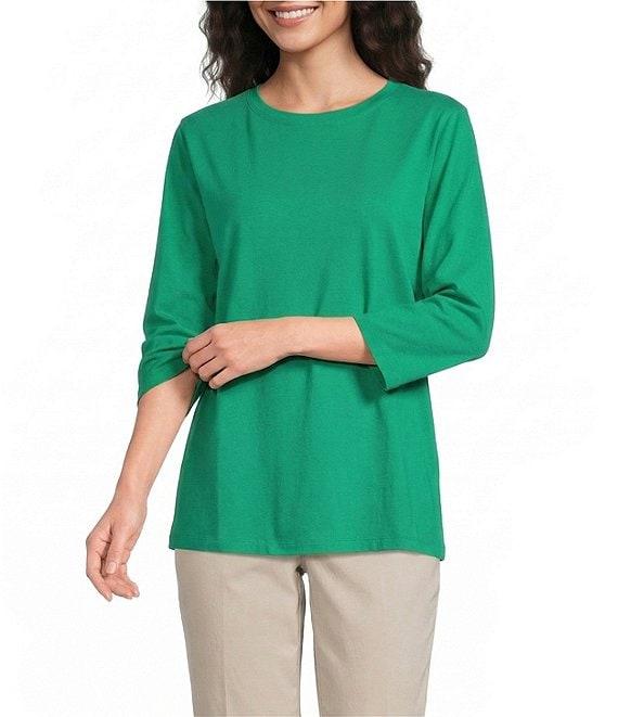 Westbound Perfect Outfit Picks Solid 3/4 Sleeve Crew Neck Top Product Image