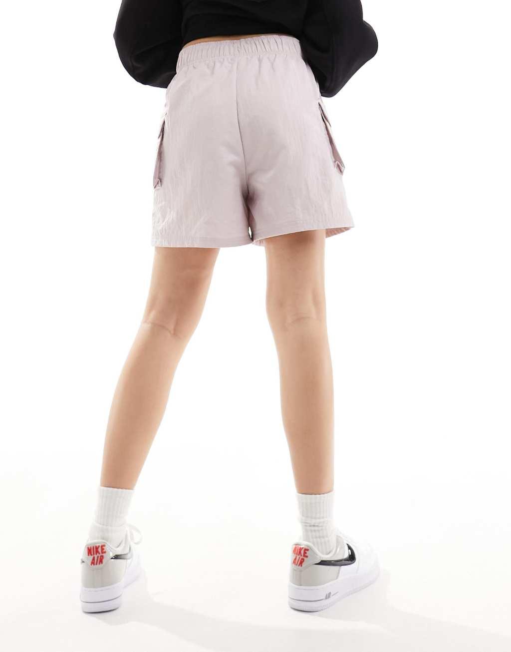 Nike woven cargo shorts in light gray  Product Image