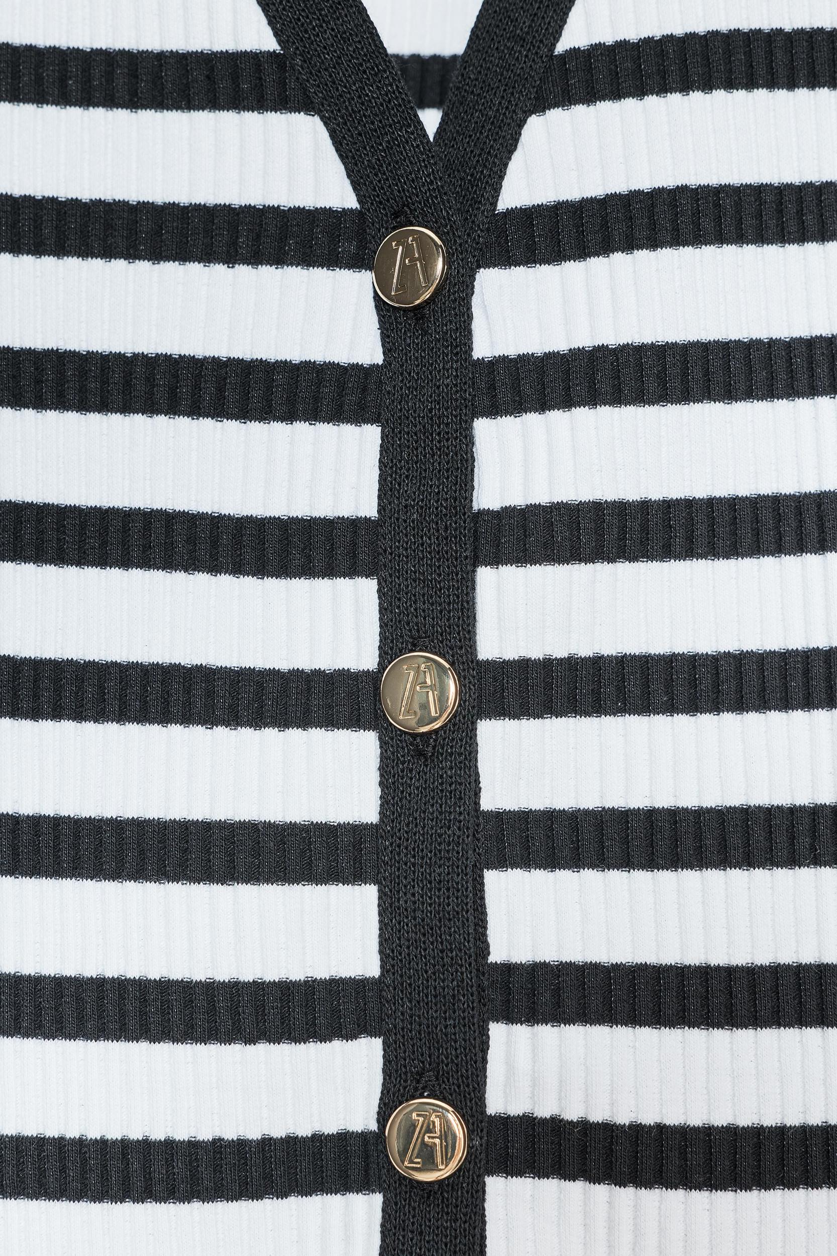 ZARA STRIPED BUTTON VEST Product Image