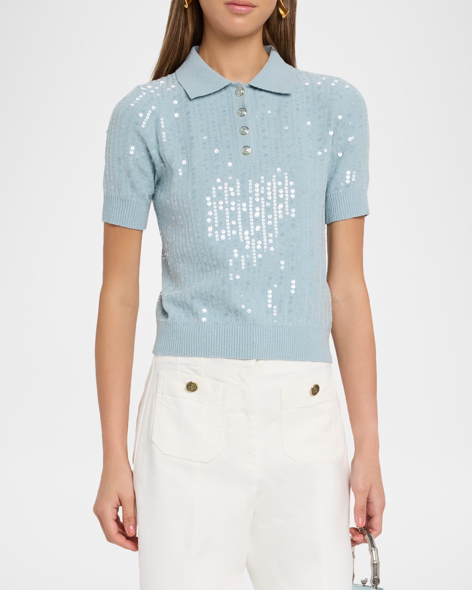 Diadema Sequin Knit Polo Shirt Product Image