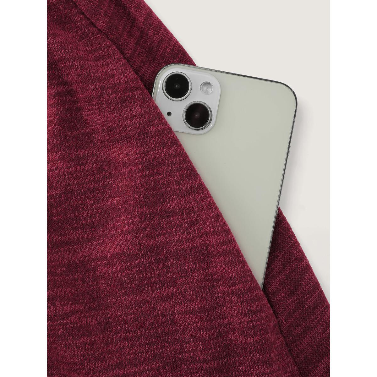 Plus Size Color Contrast Back Cut-Out Stretchy Midi Dress Burgundy Women Leisure Tie knot Round Neck Extra Long Sleeve Curvy BloomChic 10/M Product Image