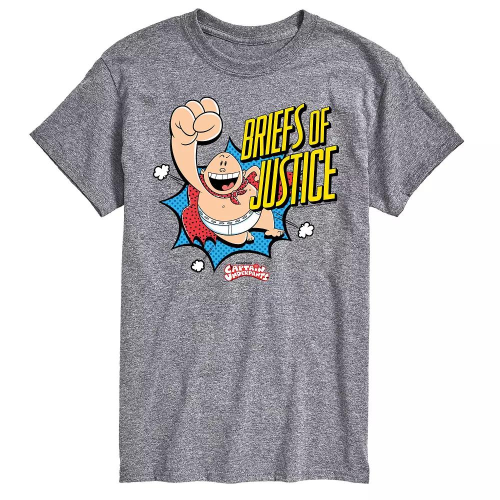 Men's Captain Underpants Briefs Of Justice Graphic Tee,  Product Image
